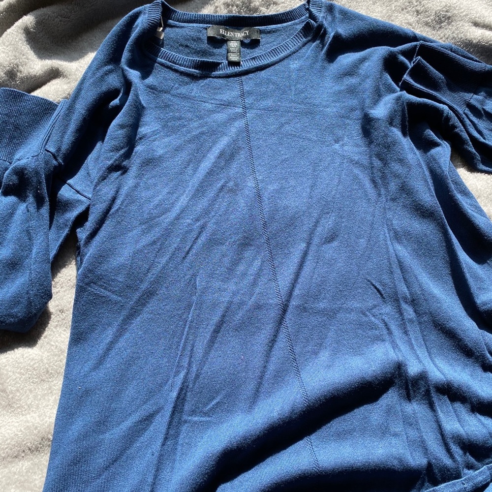 Ellen tracy long sleeve blue sweater